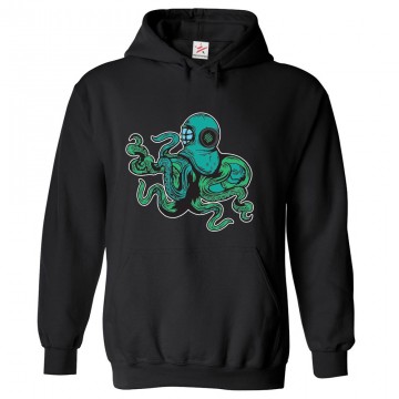 Colorful Octopus In Sea Unisex Classic Kids and Adults Pullover Hoodie							 									 									